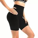 Walifrey Gym Shorts für Damen High Waisted，Weiche Schwarze Kurze Sporthose Damen für Yoga Radlerhose LXL