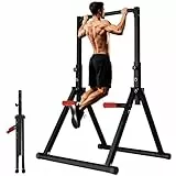 DOBESTS Faltbar Power Tower Dip Station Klimmzugstange Freistehend Höhenverstellbar Multifunktional Fitness Trainingsgerät für Klimmzugstange Liegestütze Abdominal, Dreiecksstruktur (011，black)