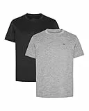 DANISH ENDURANCE Sport Tshirt Herren, Laufshirt, Muskelshirts, Atmungsaktiv, 1er oder 2er Pack Mehrfarbig (1xSchwarz, 1xGrau Meliert) M