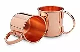 Echtwerk Kupferbecher-Set, Edelstahl-Gläser, Cocktail-Set, Cocktailgläser perfekt für Gin, Vodka, Bier und Kaltgetränke, Geschenkset, 2x Kupferbecher 450 ml