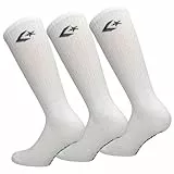 Converse 3 Paar Klassische Stern-Chevron Socken - Mittlere Wadenlänge - Herren (Weiß, 39-46)