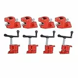 Trintion 4 Stück Rohrschraubzwinge 3/4 Zoll Rohr Schraubzwingen Set Schnellspanner Metallklammer Rohrklemmen Rohrzwingen Rohrschelle Schraubstock für Holzbearbeitung