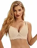 ohmydear BH Damen mit Bügel Große Größen Spitzen BH Gepolstert Klassische BHS für Damen Komfort Vollschalen Beige 100C