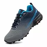 Unitysow Herren Traillaufschuhe, leicht, atmungsaktiv, Walking, Wandern, Sneaker, Outdoor, Athletik, Tennis, Cross-Trainingsschuhe, Grau Blau 02, 43 EU