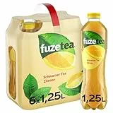Fuze Tea Schwarzer Tee Zitrone - außergewöhnliche Fusion aus Tee und fruchtigem Zitronen-Geschmack - Eistee aus nachhaltigem Anbau - Einweg Flaschen (6 x 1250 ml)
