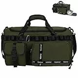 AUNGKWANG Reisetasche Damen Herren, 65L Wasserabweisende Sporttasche, Large Capacity Reise Tasche Gym Bag, mit Schuhfach und Nassfach, für Reisen, Fitness, Sport, Grün