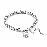 Sunligoo Damen Armband mit Herz Urne Anhänger Memorial Perlenarmband Asche Handgelenk Andenken Schmuck