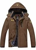 YSENTO Herren Wasserdicht Skijacke Atmungsaktiv Fleece-Futter Winterjacke Warm Funktionsjacke Outdoor Wanderjacke(Kaffee,L)