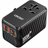 LENCENT 100W Universal Reiseadapter Weltweit, Worldwide Reisestecker Weltreise Adapter mit 2 USB A und 2 USB C, Internationaler Steckdosenadapter für Japan Thailand USA England Australien