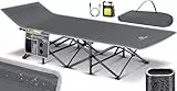 KESSER® Campingbett Feldbett Klappbar Klappbett Campingliege inkl. Tragetasche + Seitentasche 210 x 74 x 35cm bis 250kg Belastbar Metallrohr 600D Oxfordgewebe Stabiles Tragbar Liege Reise Bequem