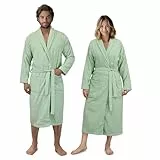 HOMELEVEL Bademantel Frottee Damen Herren - Extra saugfähig - 100% Baumwolle - Leichter Bademantel für u.a. Sauna - Kimono-Design - 2 Seitentaschen - Versch. Größen und Farben