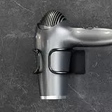 Kegii Haartrocknerhalter, Fönhalter ohne Bohren, Föhnhalter Wand ohne Bohren, Wandmontage Föhn Halterung zur Aufbewahrung von Haartrocknern in Badezimmern und Wohnzimmern, Schwarz