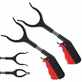 Mabor 2 Stück Tragbarer Müllzangen Greifhilfe Kurz Greifzangen 360° Drehbarer Greifer zum Aufheben für Müllabfuhr Abfallsammlung(28cm)