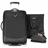 Everki Laptop‑Trolley mit Rädern & Handgepäckfunktion, reisefreundlich – Business‑Rollkoffer für 17,3–18,4″ Laptops, Geschäftsreisende & Gamer, EKB420, Schwarz