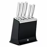 Tefal EverSharp Pro 5-teiliges Messer-Set mit selbstschärfendem Messerblock, patentierte Schärftechnologie, deutscher rostfreier Edelstahl, Schwarz, K2976S04