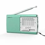 XHDATA D219 Tragbares Radio Retro FM AM SW Radio Batteriebetrieben für Haushalt Outdoor Camping Wandern Taschenradio Grün