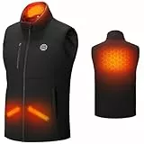 KEMIMOTO Beheizbare Weste Herren Damen, Beheizte Weste mit Handwärmfunktion, 5 Heizzone, Heizweste mit USB -10000mAh Akku für Ski Fahren, Angeln, Motorrad, Outdoor