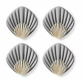 RICOO Klebehaken Set, Haken selbstklebend HP004-GY grau Muschel Handtuchhaken ohne bohren, Klebehaken für Badezimmer, Kleiderhaken zum Kleben, selbstklebende Wandhaken, Hooks, Badhaken