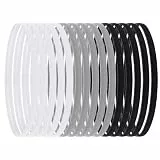 15 Stück Sport Haarband Jungs, Rutschfeste Stirnband Damen Dünn, Elastische Silikon-Haarbänder Herren für Fitnessstudio Hockey Fußball Tennis Yogalaufen (Schwarz, Weiß, Grau)