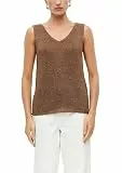 s.Oliver Damen Strickpullunder – Regular Fit, Ajourstrick, Metallic-Optik, ärmellos