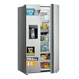 Midea Side-by-Side Kühl-Gefrierkombination 569 L | Eiswürfel- & Wasserspender, WiFi-Steuerung | No Frost, Multi-Air-Flow, Platinum Fresh | 179,3 cm, MDRS761MIE46