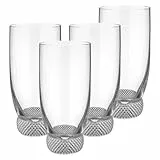 Villeroy & Boch Signature Octavie Bierbecher, 4er-Set, 385 ml, Stielgläser aus nostalgischem Kristallglas mit Spitzstein-Dekor unterhalb der Kuppa, 149 mm, Klar, Spülmaschinengeeignet