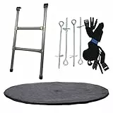 CZON SPORTS Unisex-Youth Leiter + Sauberkeitsabdeckung + Verankerungsset für Trampoline, Grau/Schwarz, 300 cm