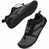 DimaiGlobal Unisex Traillaufschuhe Herren Damen Barfußschuhe Trekking Wanderschuhe Leicht Laufschuhe Knit Sneaker Fitnessschuhe Wasserschuhe 43EU Schwarz/Grau