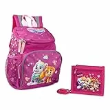 Paw Patrol Rucksack und Brustbeutel im Set für Kindergarten und Kita Kinderrucksack Fabrizio, 3-6 Jahre (Pink 1)