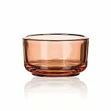Sandra Rich Basic TEELICHTHALTER 6 Stück. Teelicht Glas H 3 cm / 5 cm. FARBIG: ORANGE -70