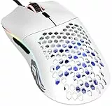 Glorious Gaming Model O Wired Gaming Mouse – superleichtes Wabendesign mit 67 g, RGB-Beleuchtung, Pixart 3360 Sensor, Omron-Schaltern, beidhändig – Mattweiß