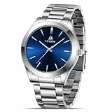 LN LENQIN Herren Uhr Edelstahl Uhren Herren 30m wasserdichte Armbanduhr Analoge Quarzuhr Mode Business Uhr für Männer