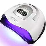 UIHOL UV LED Lampe für Gelnägel, 380W 81LEDs Nagellampe mit 4 Timer, LCD Anzeige und Smart Sensor für Finger- und Zehennagel, ideal für Gel Nagellack und Shellac