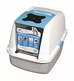 Catit 50701 Katzentoilette mit Abdeckung, 57 x 46.5 x 39 cm, weiߟ/grau/blau large