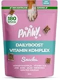 Vitamin B Komplex für Hunde von Paawy | 180 DailyBoost Multivitamin Snacks mit 29 Vitaminen & Mineralien | super lecker, gesund & natürlich mit B1–B12, Prebiotika, Glucosamin, Chondroitin & Zink