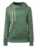 Cassiecy Damen Kapuzenpullover Winter Langarm Hoodie Pullover Baumwoll Zipped Sweatshirt Winterjacke Mantel Outwear (S, Z_Dunkelgrün)