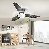 Bellanny Deckenventilator mit Beleuchtung, 100cm Ventilator Deckenlampe, 3-Blatt-Propeller Smart, 3 Farbtemperatur, 6 Geschwindigkeiten, Fernbedienung, Timer, Hoher Luftstrom Leiser DC-Motor, Schwarz