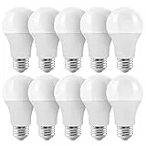 ZONE LED E27 LED Birnen, 8.5 Watt, 806 Lumen, Warmweiß, 3000 Kelvin, ersetzt 60 Watt Lampe, LED Glühbirnen E27, A60, 200°, Energiesparlampen, 10-er Pack