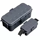 RESTMO 2er Set Kabelbox wasserdicht IP44 für Außenbereich, Große 29x13.2x10cm und Kleine 20.5x12.5x8cm mit abnehmbarer Abdeckung, Für Verlängerungskabel Steckdose Garten Grau