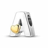 QIKAOLA S925 Sterling Silber Buchstaben Charms für Pandora Armbänder und Halsketten Buchstabe Charms für Frauen