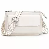 LANXINGLUO kleine umhängetasche damen handytasche zum umhängen damen crossbody bag 2,5 cm Abnehmbarer Schultergurt umhängetasche klein Beige