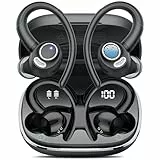 Bluetooth Kopfhörer Sport, in Ear Kopfhörer Kabellos Bluetooth 5.3 mit HD Mic, Herausragender Sound, 48 Std Spielzeit, Dual LED-Anzeige, Comfort Fit, IP7 Wasserdicht Ohrhörer für Sport mit Ohrhaken
