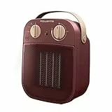 Rowenta Heizlüfter mit Tragegriff mobil für 25m², leise 42dB, Keramik heizt sofort auf, Eco-Modus spart 50% Strom, Turbo schnell warm, tragbar für Bad Büro Schlafzimmer Camping, Heizgerät kompakt, Rot