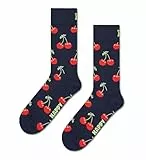 Happy Socks Unisex Kirsche Socken, bunt, 36-40