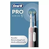 Oral-B Pro Series 1 Elektrische Zahnbürste Doppelpack — Electric Toothbrush, Inkl. 2 Aufsteckbürsten, 3 Putzmodi für Zahnpflege — Designed by Braun, Rosa/Schwarz