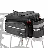 Wiltec Gepäckträgertasche schwarz, Fahrradtasche Gepäckträger bis 20 l Stauraum, wasserresistente Fahrrad Tasche, Gepäcktasche leichte Handhabung