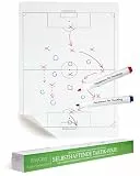 EASYCLING® Magique Taktiktafel Fußball Selbsthaftend - Statische Taktikfolie Fußball mit 25 Blatt & 2 Boardmarker Inkl, Abwischbar und Wiederbeschreibbar, Geeignet für alle glatten Flächen, 80cmx60cm