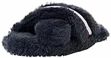 Tommy Hilfiger Damen Pelz Kreuz Riemen Home Slipper Hausschuh, Space Blue, 35/36 EU
