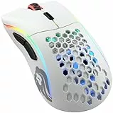 Glorious Gaming Model D Kabellose Gaming-Maus – superleichte 69g, verzögerungsfreie 2,4-GHz-Funkverbindung, bis zu 71 Stunden Akkulaufzeit, RGB, BAMF-Sensor, ergonomisch, 6 Tasten – Weiß