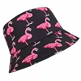 Kaempe Flamingo Hut Fischerhut Herren und Damen, Anglerhut Lustig, Fischerhut Lustig, Bucket Hat, Sonnenhut 2 in 1 Wendbares Sommerhut Hut for Damen Herren